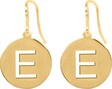 QVC 14K Gold Plated Sterling Silver Round Initial Earrings