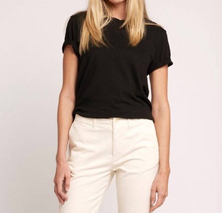 Current/Elliott Flame Cotton T-Shirt In Black