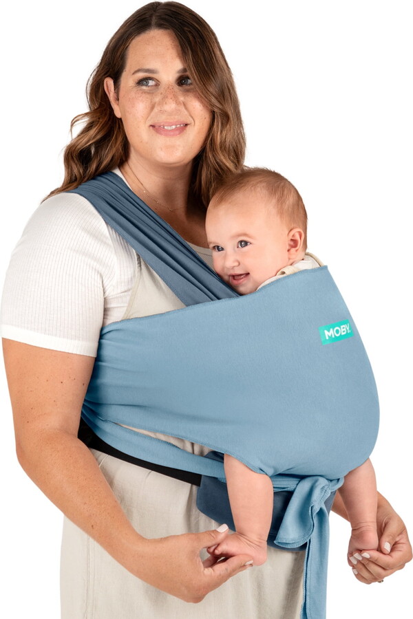 Moby Wrap Easy-Wrap Baby Carrier in Sea Spray Blue