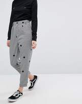 Thumbnail for your product : Lazy Oaf High Waist Peg Dogtooth Trousers With Polka Dots