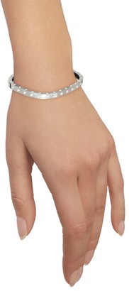 Roberto Coin Pois Moi Diamond & 18K White Gold Single-Row Bangle Bracelet