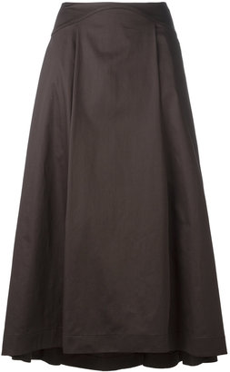 Jil Sander Navy midi A-line skirt - women - Cotton/Acetate/Cupro - 38