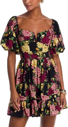 Aqua Puff Sleeve Mini Dress - Exclusive - ShopStyle