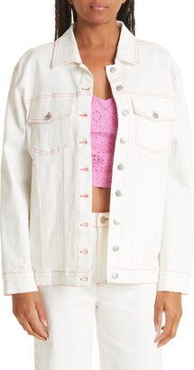 Nicole Miller Women's Stretch Cotton Denim Button-Up Jacket