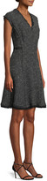 Thumbnail for your product : Rebecca Taylor Sleeveless V-Neck Sparkle Tweed Fit-and-Flare Dress
