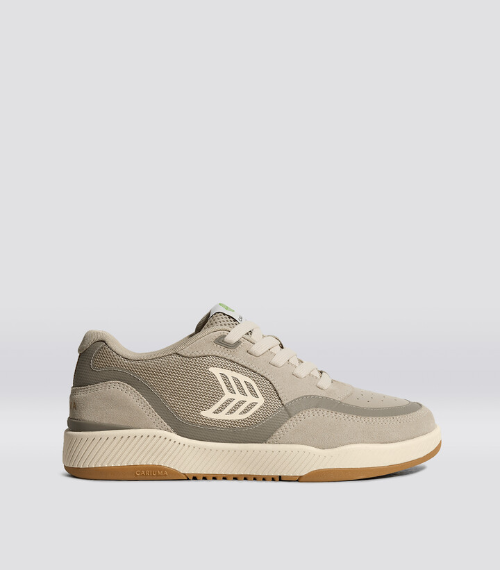 UBA PRO Suede and Mesh Plaza Taupe Almond Milk Logo