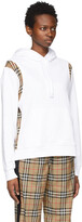 Thumbnail for your product : Burberry White Oversized Vintage Check Panel Hoodie