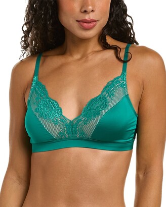 Ivory Rose Fuller Bust lace non padded sweetheart neckline bra in emerald  green