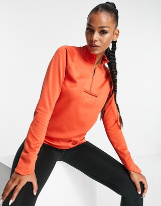 women's nike orange half zip