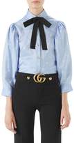 Thumbnail for your product : Gucci Bee-Jacquard Oxford Cotton Shirt
