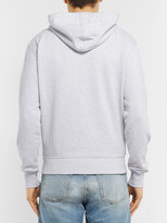 Thumbnail for your product : AMI Paris + The Smiley Company Logo-Appliqued Melange Loopback Cotton-Jersey Zip-Up Hoodie