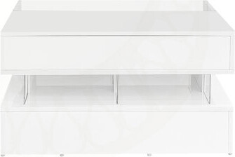 Wrought Studioâ"¢ Lift-Top Grainger with 2 Drawers, Modern Square Grainger with Top and High-Gloss Finish, Hidden Space and LED Lights for Living Room