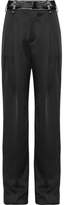 Thumbnail for your product : Lanvin Paneled Hammered-satin Wide-leg Pants - Black