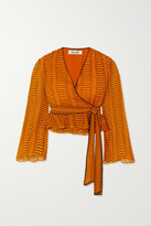 Thumbnail for your product : Diane von Furstenberg Julietta Printed Silk-chiffon Wrap Top
