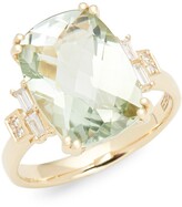Thumbnail for your product : Effy 14K Yellow Gold, Green Amethyst Diamond Ring