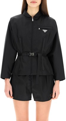 prada nylon belted jacket
