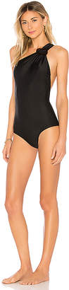 ADRIANA DEGREAS One Shoulder Swimsuit with Buckle