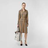 Thumbnail for your product : Burberry Box Pleat Detail Icon Stripe A-line Skirt