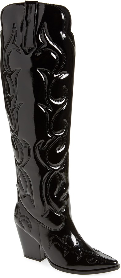 white over the knee cowboy boots