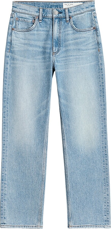 Rag & Bone Women's Harlow Straight Mid-Rise Cropped Jeans - Lou - Size 24