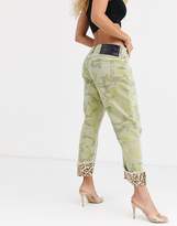 Thumbnail for your product : One Teaspoon bandits camo straight leg jean with Leopard detail