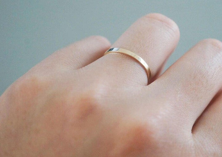 Etsy 14K Gold Ring Couple Solid Wedding Band Promise Ring - Tgr001