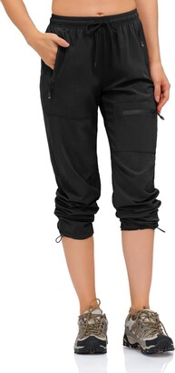 IWOLLENCE Black Satin Cargo Joggers for Women Drawstring Stretchy High Waist  Casual Lounge Pants with Pockets Small at  Women's Clothing store