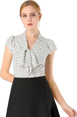 Women's Black and White Polka Dot Button Front, Collar Dress Shirt – Kloth  Studio Inc.