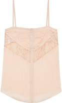 Thumbnail for your product : Givenchy Leaver's Lace-paneled Pleated Silk-chiffon Camisole