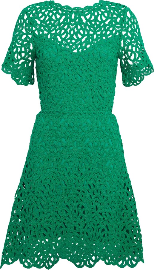 Maje Cotton Crochet Mini Dress