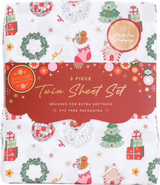 TJMAXX Santa Groovy Sheet Set, Polyester