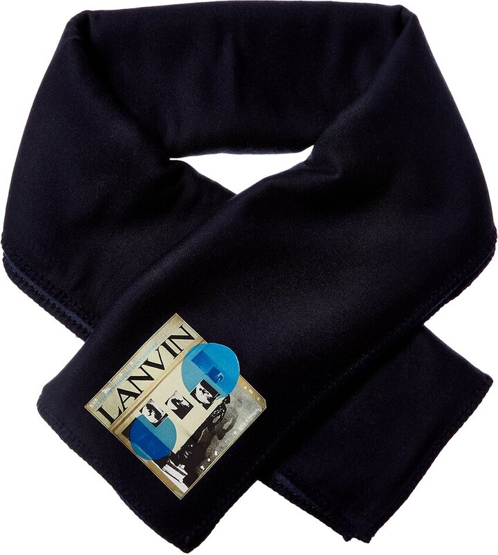 Lanvin Logo Wool & Silk-Blend Scarf