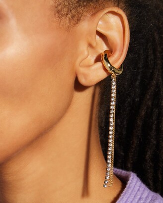 DEMARSON Gaby Crystal Chain Cuff Earrings