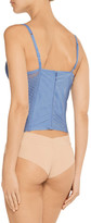 Thumbnail for your product : La Perla Greta Satin-paneled Embroidered Stretch-tulle Bustier