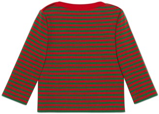 Gucci Baby striped cotton shirt with print