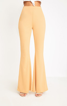PrettyLittleThing Light Gold Fitted Wide Leg Trousers
