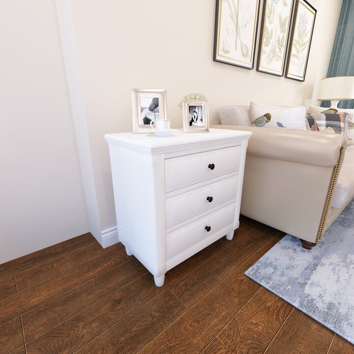 Wood 3Drawer Nightstand Storage ShopStyle Chests