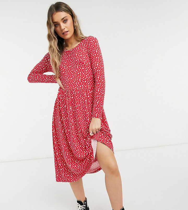 wednesday's girl midi dress in smudge spot print