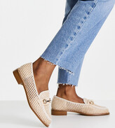 Thumbnail for your product : ASOS DESIGN Wide Fit Vapor snaffle loafer in natural fabrication