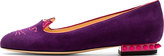 Thumbnail for your product : Charlotte Olympia Purple & Pink Studded Kitty Flats
