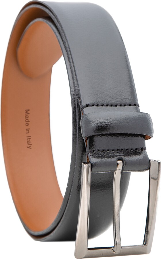 MADE IN ITALY Soft Pebble Grain Leather Belt ShopStyle