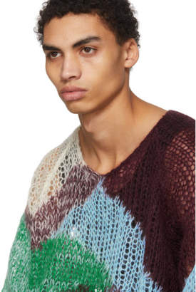 Jil Sander Multicolor Oversized Mohair Crewneck Sweater