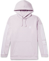 Thumbnail for your product : adidas Logo-Embroidered Fleece-Back Cotton-Blend Jersey Hoodie