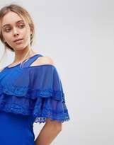 Thumbnail for your product : Girls On Film Cold Shoulder Midi Dress With Tipped Frill