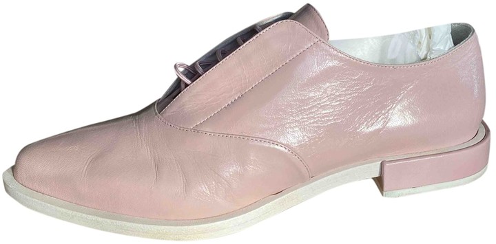 pink leather flats