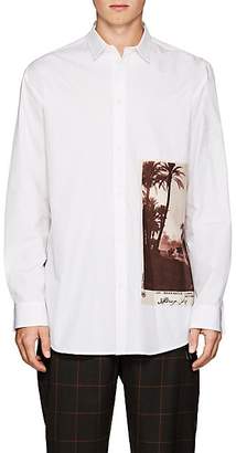 Oamc Men's Marrakesh-Patch Cotton Shirt - White