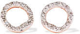 Thumbnail for your product : Monica Vinader Riva Circle Rose Gold Vermeil Diamond Earrings