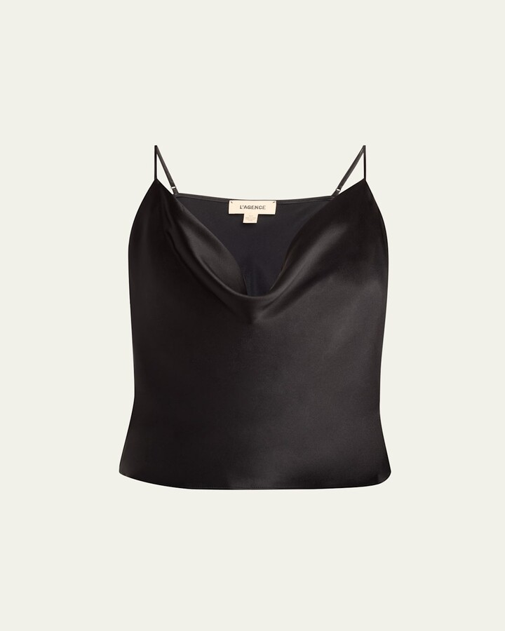 L'Agence Calista Cowl-Neck Silk Camisole