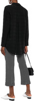 Thumbnail for your product : Equipment Bergen Cropped Checked Silk Straight-leg Pants