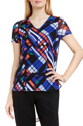 VC Vince Camuto Graphic-print Shirttail Top